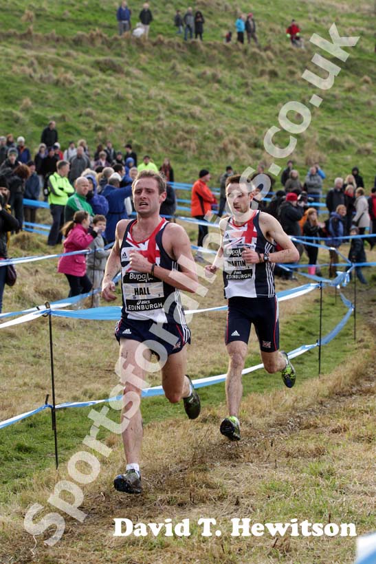 Neilson hall and Patrick Martin (GB) during the Senior Mens BUPA Great Edinburgh Cross country.